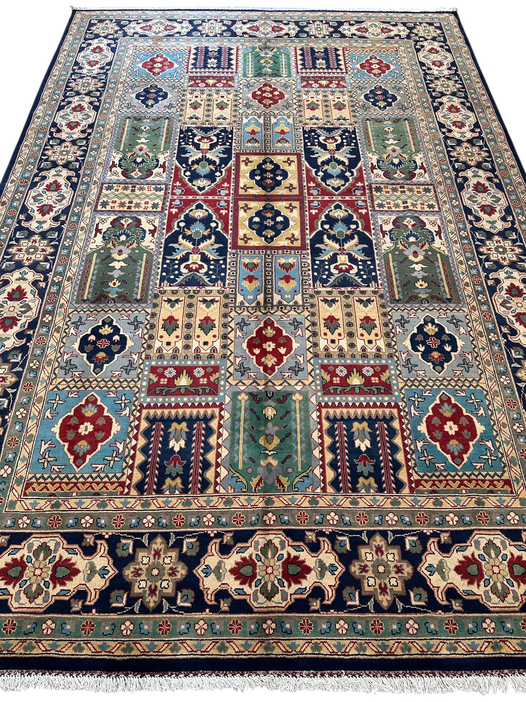 Hand-Knotted Afghani Bakhtiari Garden Rug | 6'9" x 9'10" Wool Area Rug - Nuvé