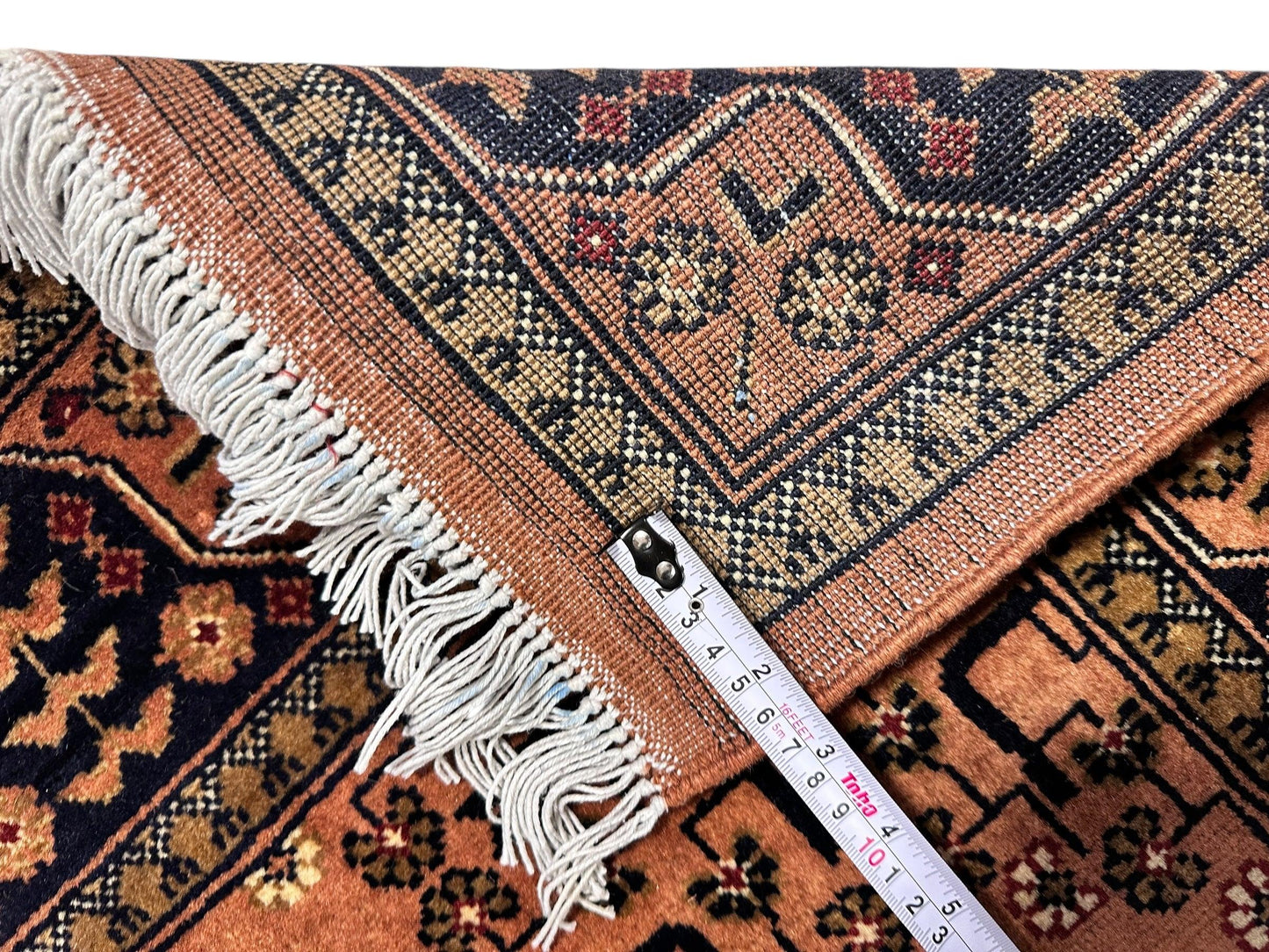 Hand-Knotted Bukharayi Rug – Peach 59” x 40” | Traditional Afghan Wool Rug - Nuvé