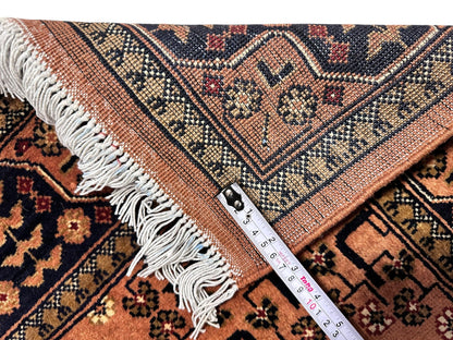 Hand-Knotted Bukharayi Rug – Peach 59” x 40” | Traditional Afghan Wool Rug - Nuvé