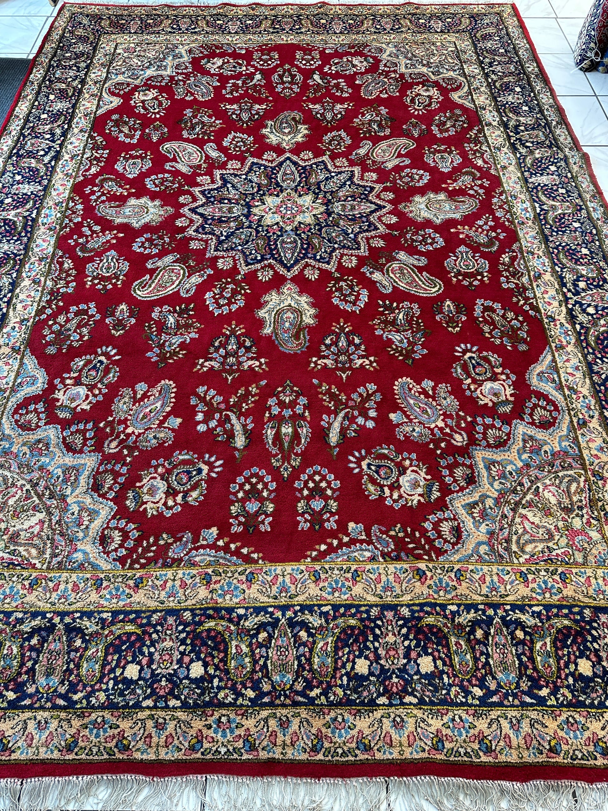 Vintage Kirman Persian Rug | 9’9” x 14’ | Thick Full-Pile Wool | Circa 1960 | K2029 - Nuvé