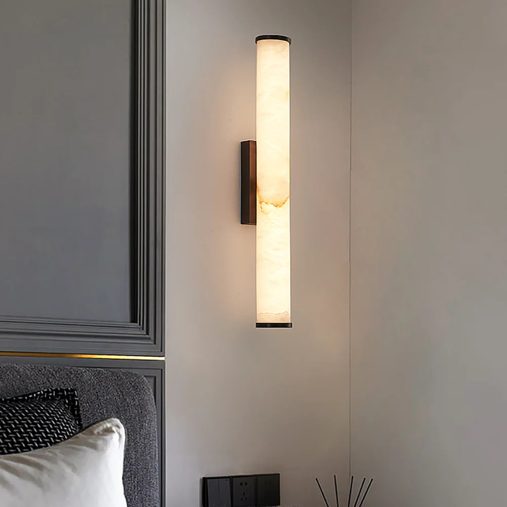Cylindrical Callisto Alabaster Wall Lamp - Nuvé