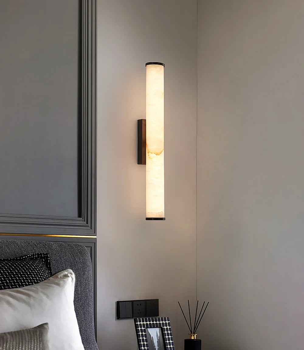 Cylindrical Callisto Alabaster Wall Lamp - Nuvé
