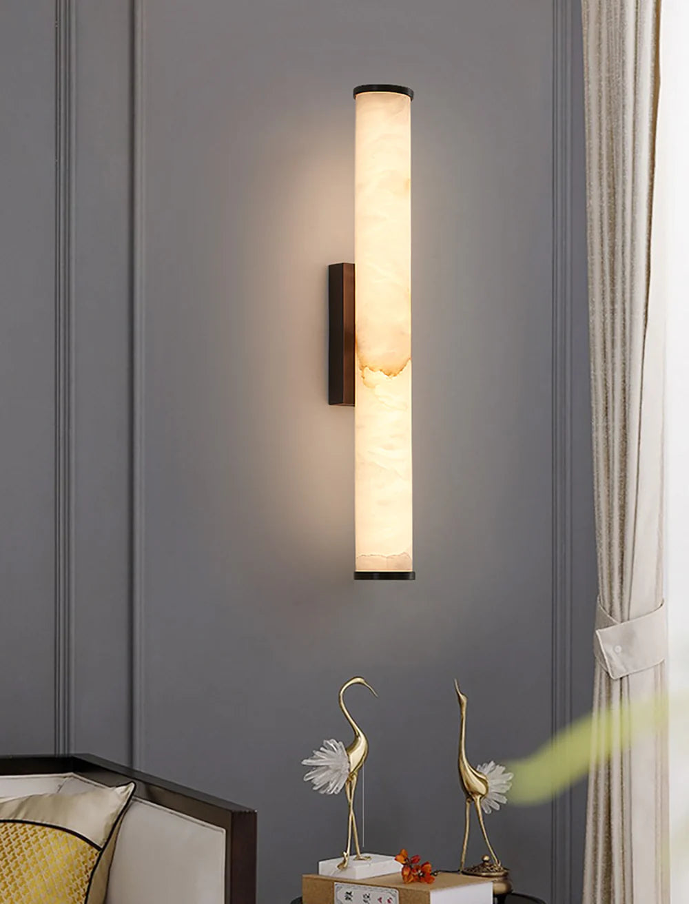 Cylindrical Callisto Alabaster Wall Lamp - Nuvé
