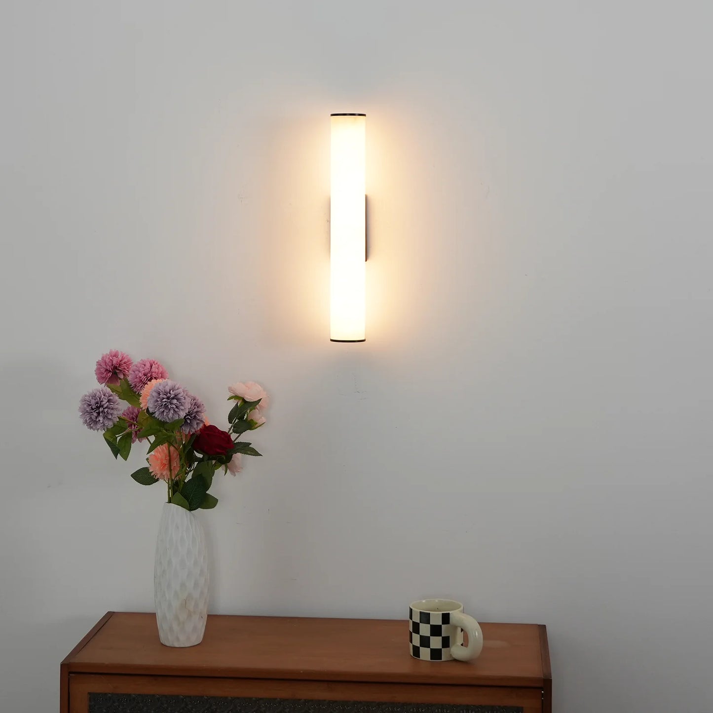 Cylindrical Callisto Alabaster Wall Lamp - Nuvé