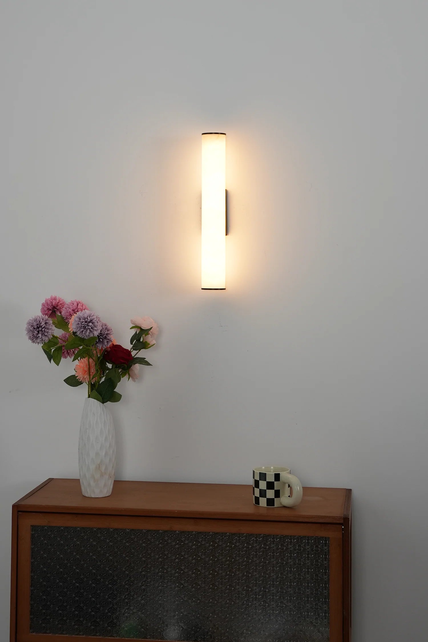 Cylindrical Callisto Alabaster Wall Lamp - Nuvé