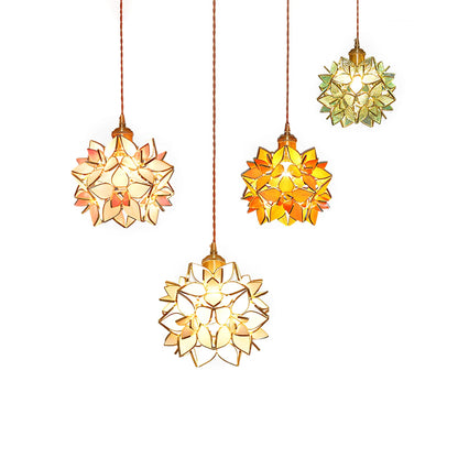 Floral Glass Pendant Lamp