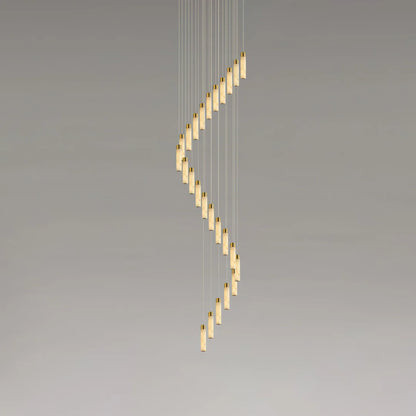 Cylindrical Celestial Alabaster Cascade Chandelier - Nuvé
