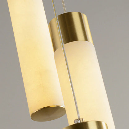 Cylindrical Celestial Alabaster Cascade Chandelier - Nuvé