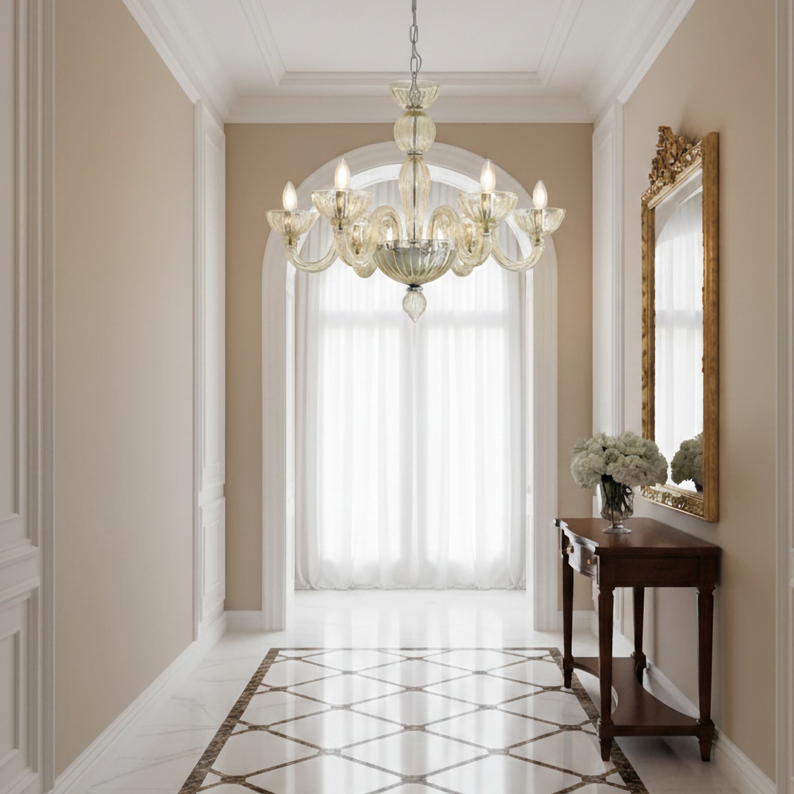 Champagne Ares Murano Glass Chandelier - Nuvé