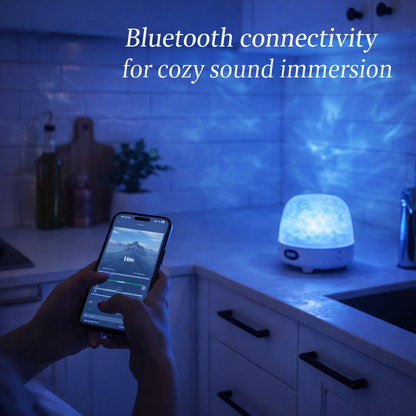 Nuvé® Luma Harmonia skincare device with sleek design and illuminated interface, used for facial treatments and skin rejuvenation.