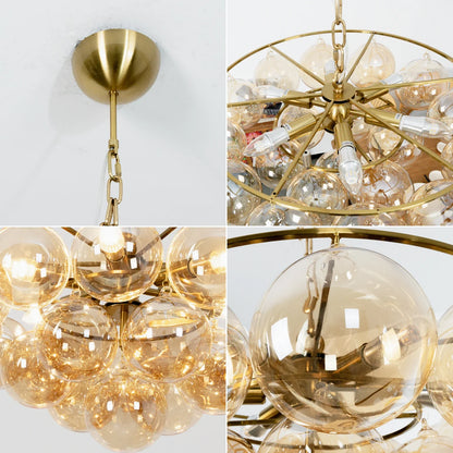 Circular Multi-Head Glass Ball Bubble Chandelier
