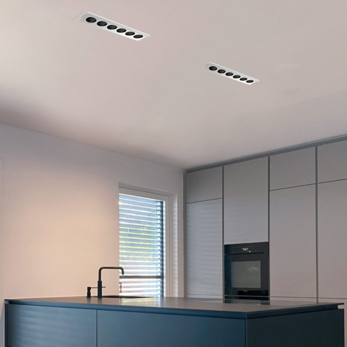 Residence Supply Civor Downlight installed in ceiling, showcasing modern LED recessed lighting fixture with sleek design.