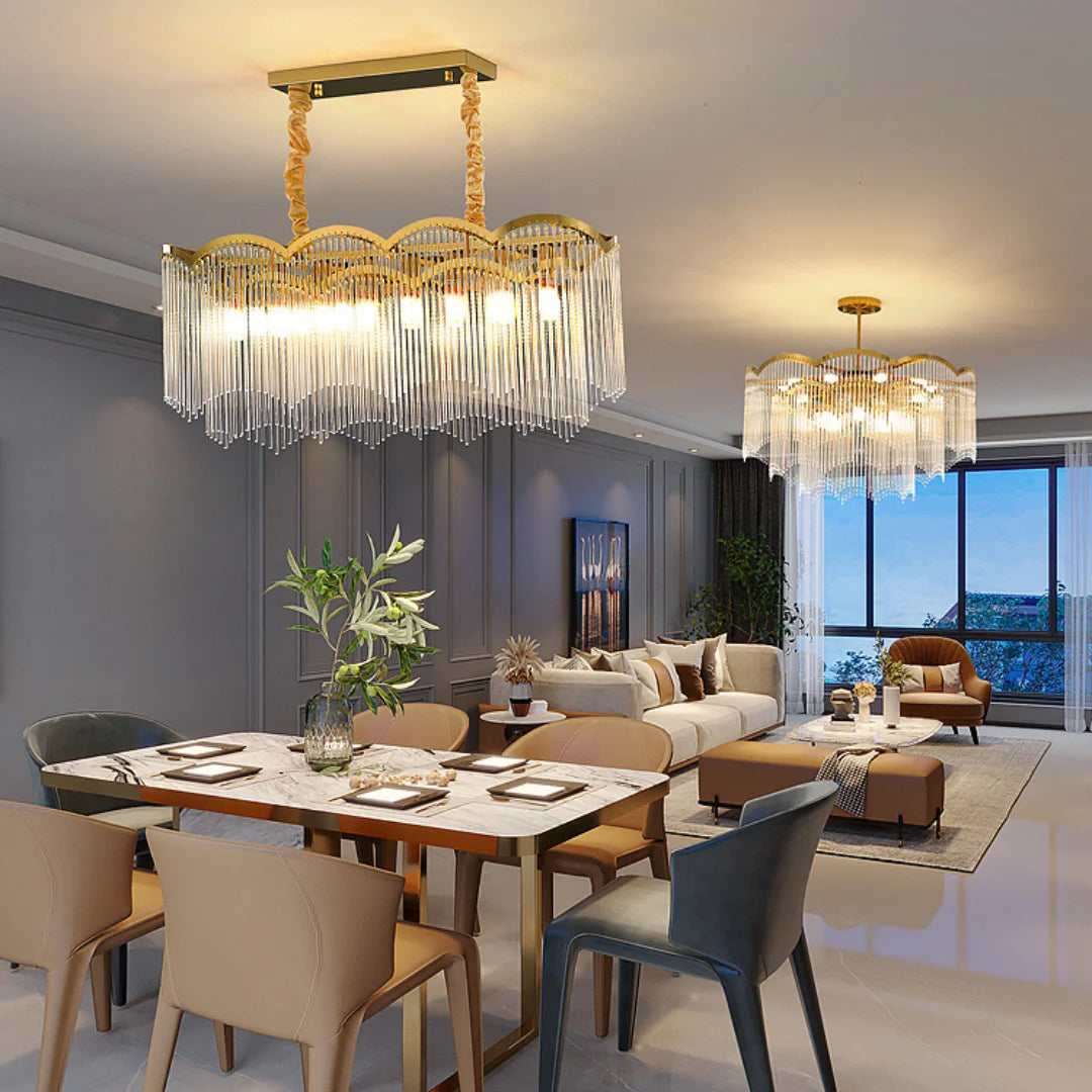 Classic Maria Glass Rod Chandelier - Nuvé