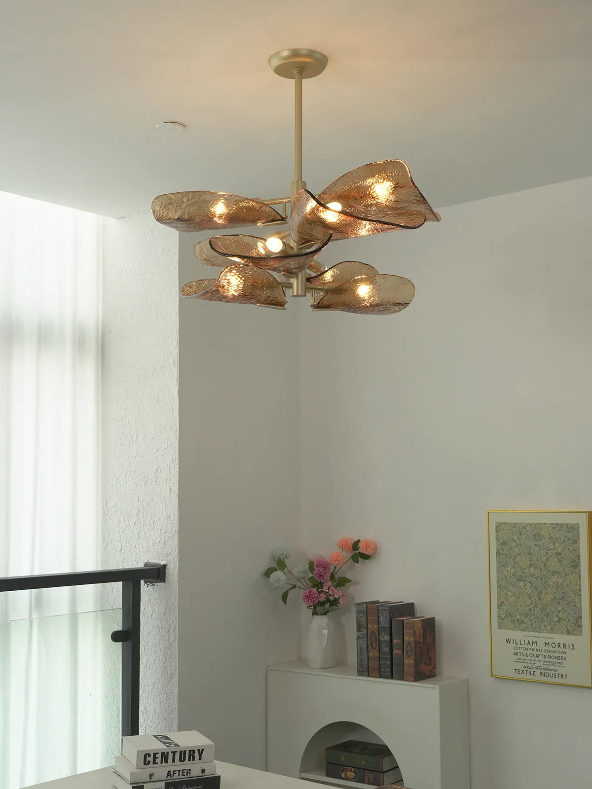 Cloud-Shaped Layered Amber Chandelier