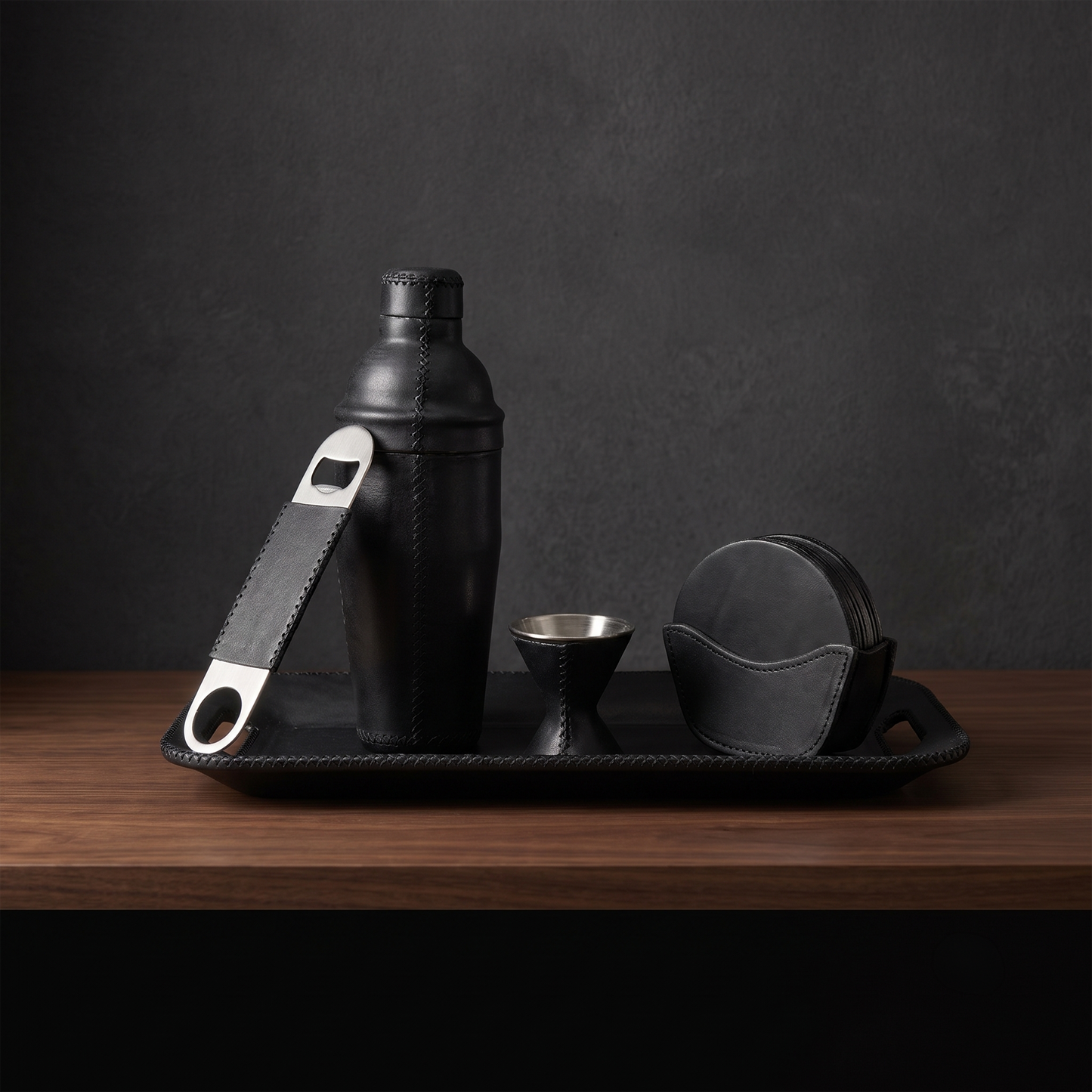 Coctelera | Leather Cocktail Shaker + Jigger
