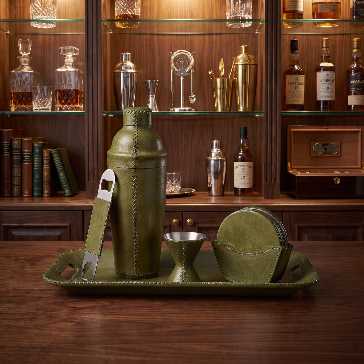 Coctelera | Leather Cocktail Shaker + Jigger
