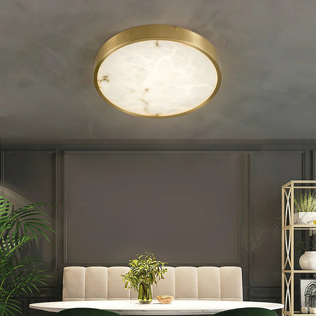 Column Alabaster Round Ceiling Lamp - Nuvé