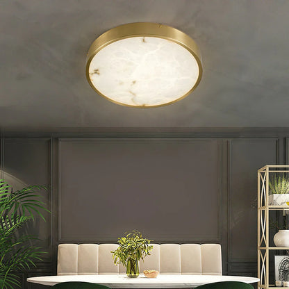 Column Alabaster Round Ceiling Lamp - Nuvé