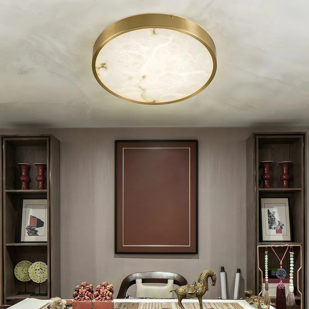 Column Alabaster Round Ceiling Lamp - Nuvé
