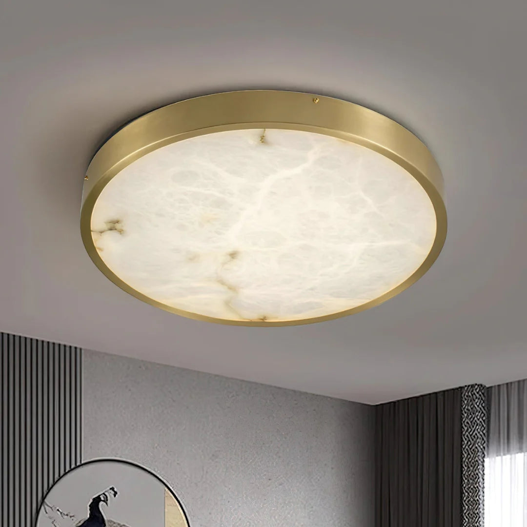 Column Alabaster Round Ceiling Lamp - Nuvé