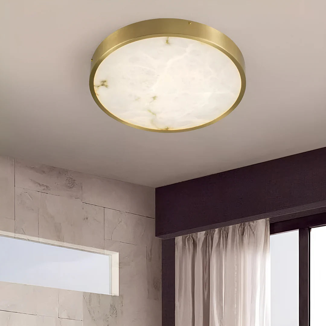 Column Alabaster Round Ceiling Lamp - Nuvé