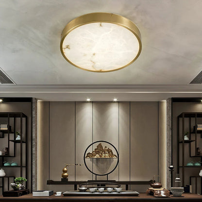 Column Alabaster Round Ceiling Lamp - Nuvé