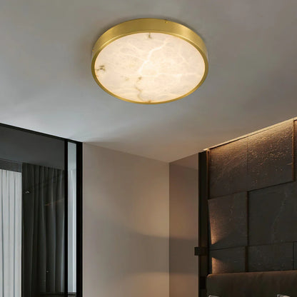 Column Alabaster Round Ceiling Lamp - Nuvé