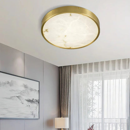 Column Alabaster Round Ceiling Lamp - Nuvé