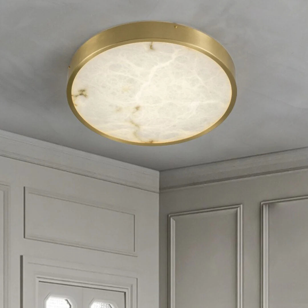 Column Alabaster Round Ceiling Lamp - Nuvé