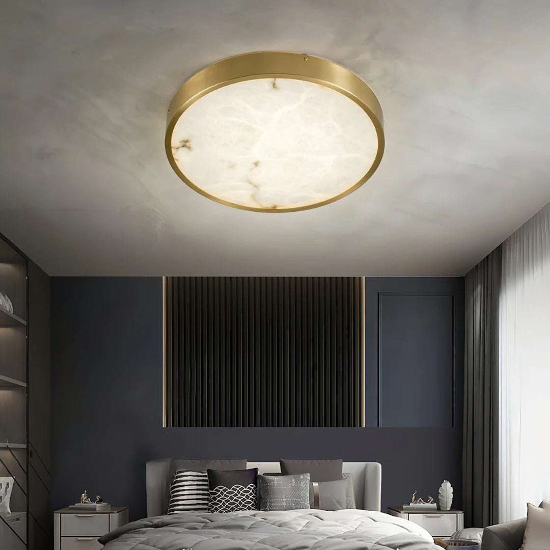 Column Alabaster Round Ceiling Lamp - Nuvé