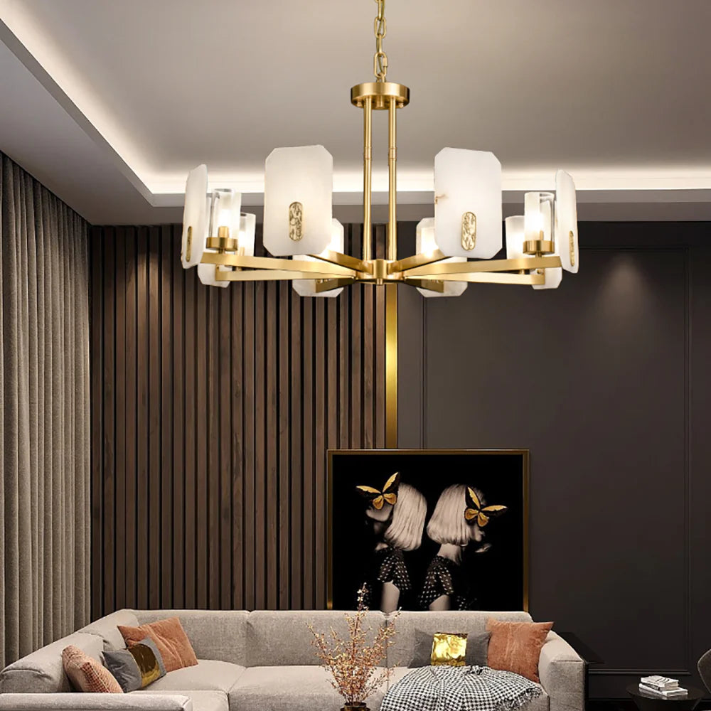 Luxury Copper Marble Chandelier - Nuvé
