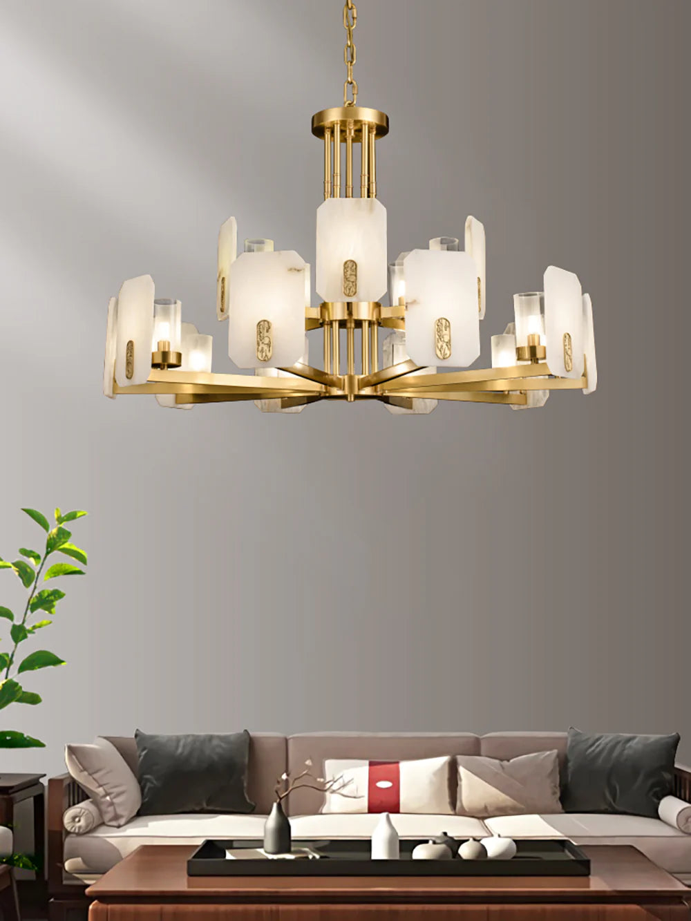 Luxury Copper Marble Chandelier - Nuvé