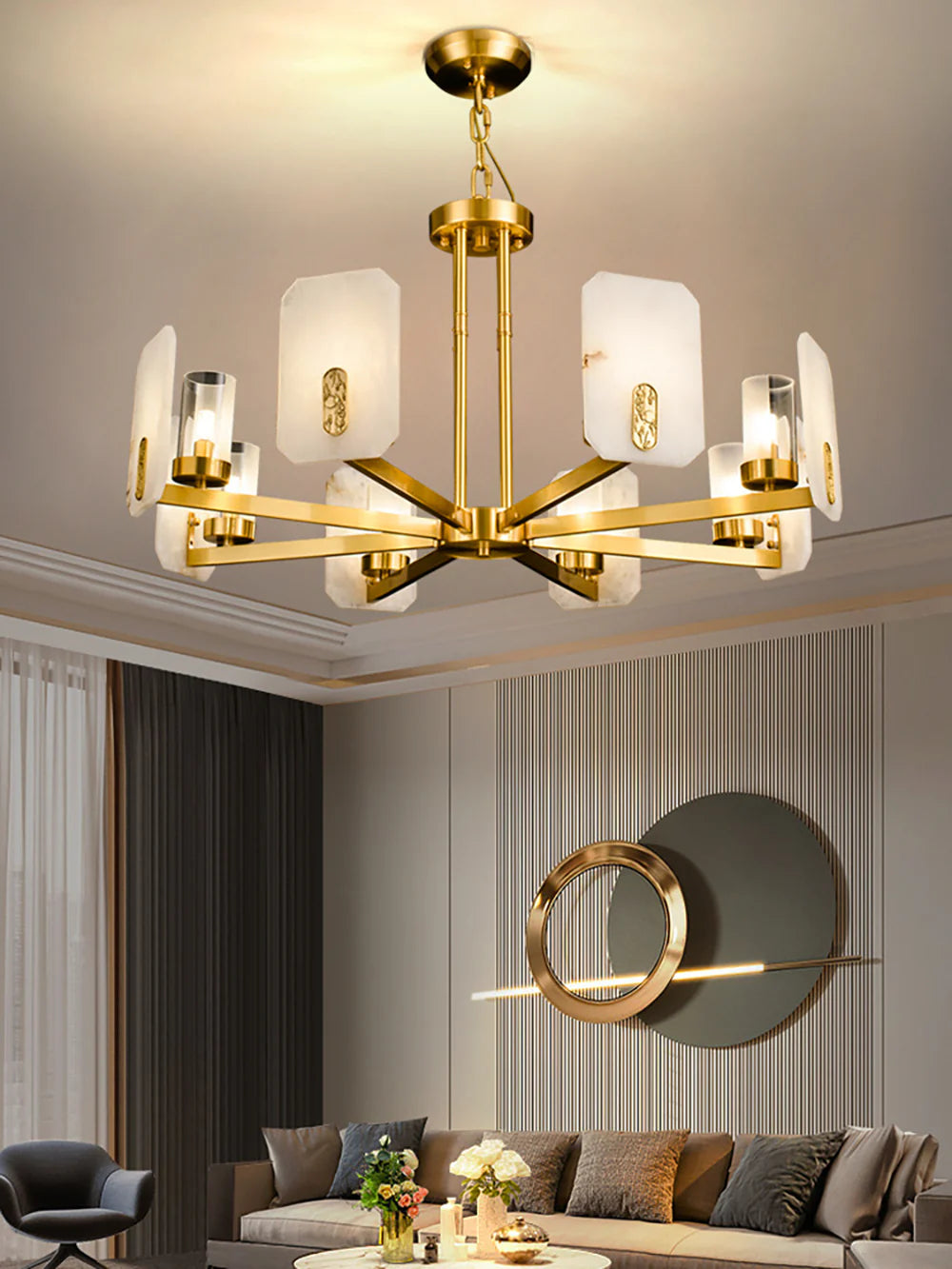 Luxury Copper Marble Chandelier - Nuvé