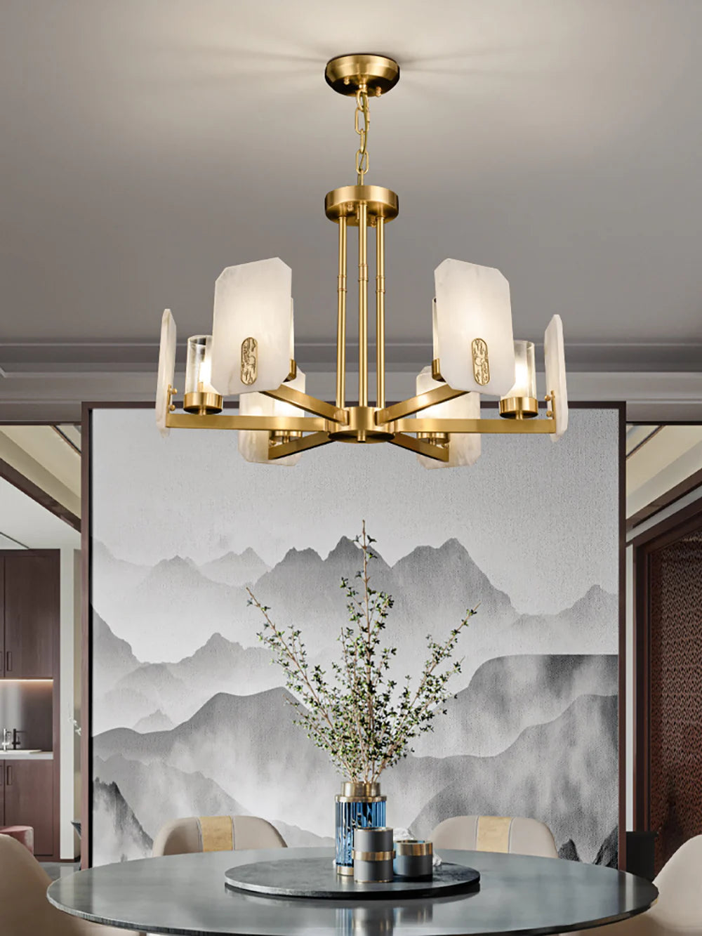 Luxury Copper Marble Chandelier - Nuvé