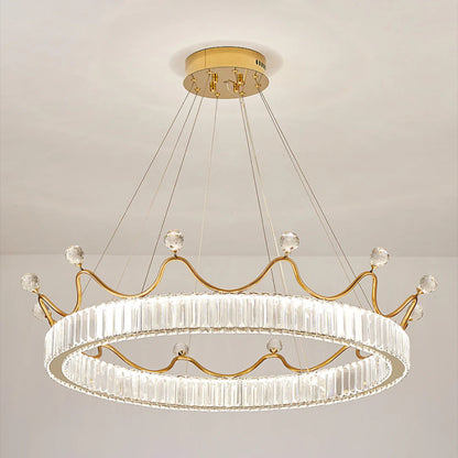 Crown Crystal Round Crystal Chandelier - Nuvé