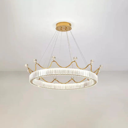 Crown Crystal Round Crystal Chandelier - Nuvé