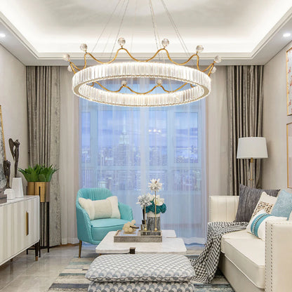 Crown Crystal Round Crystal Chandelier - Nuvé