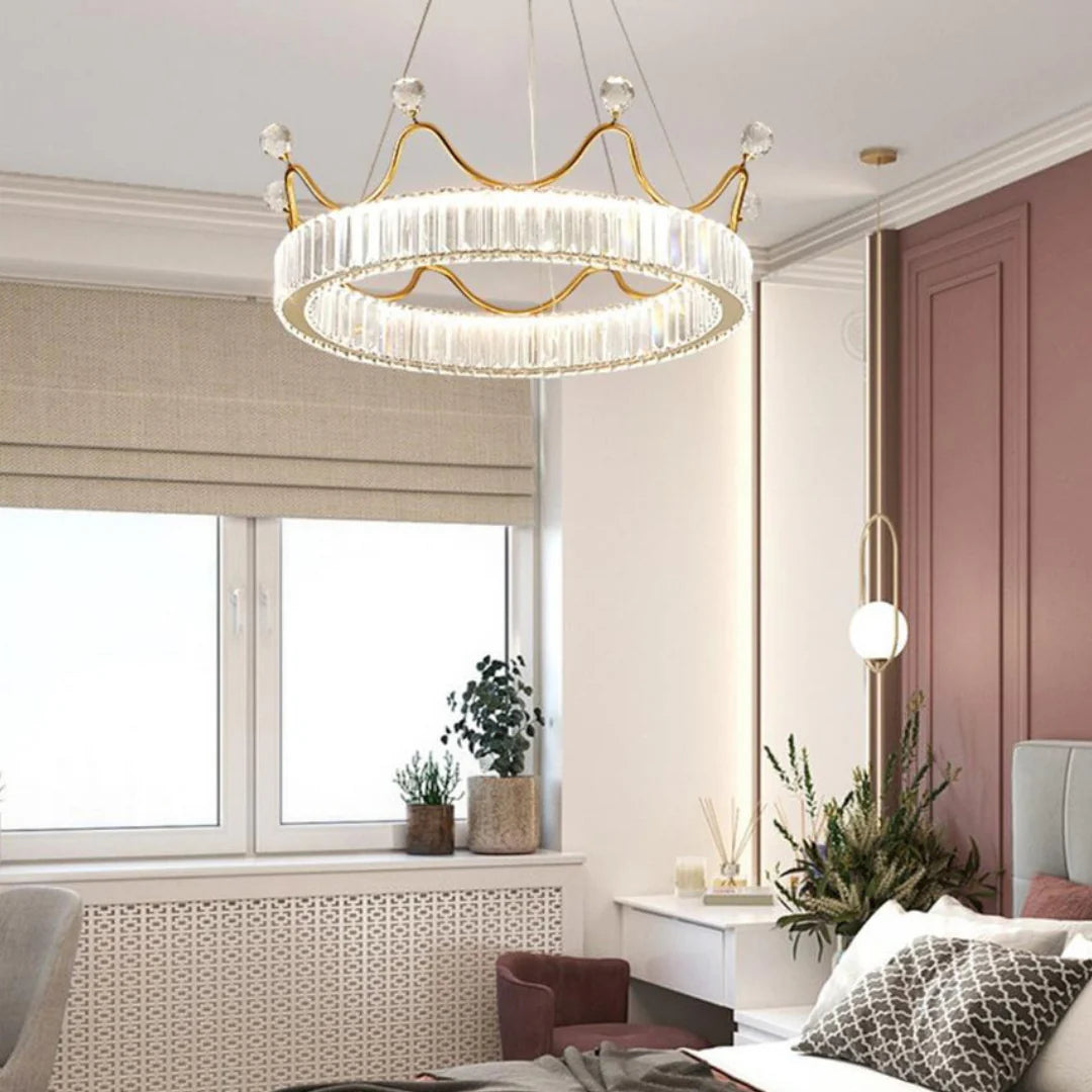 Crown Crystal Round Crystal Chandelier - Nuvé
