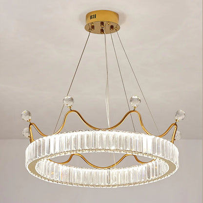 Crown Crystal Round Crystal Chandelier - Nuvé