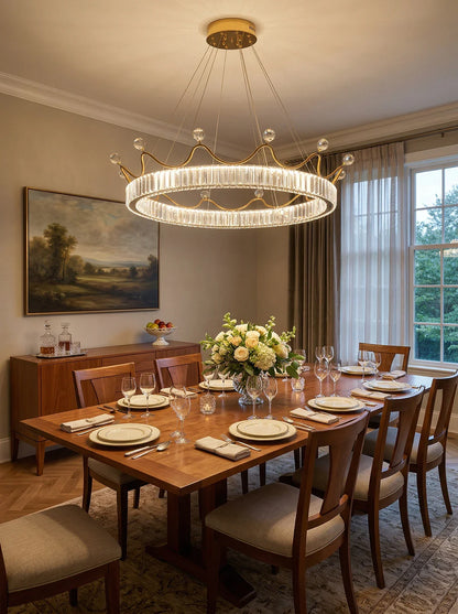 Crown Crystal Round Crystal Chandelier