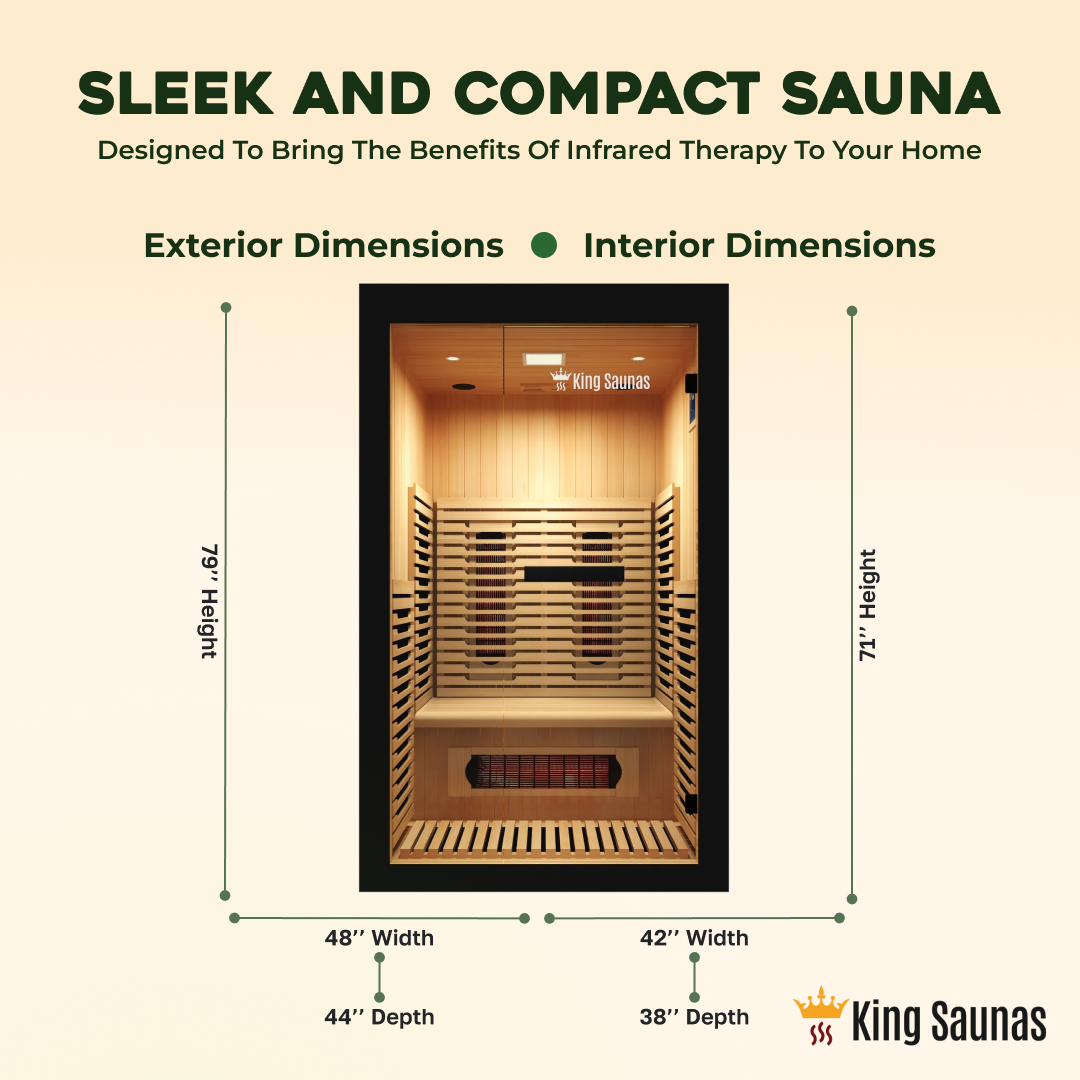 The Crown 2-Person Luxury Full Spectrum Infrared Sauna with Smart WiFi App Control - Nuvé
