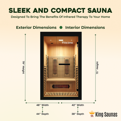 The Crown 2-Person Luxury Full Spectrum Infrared Sauna with Smart WiFi App Control - Nuvé