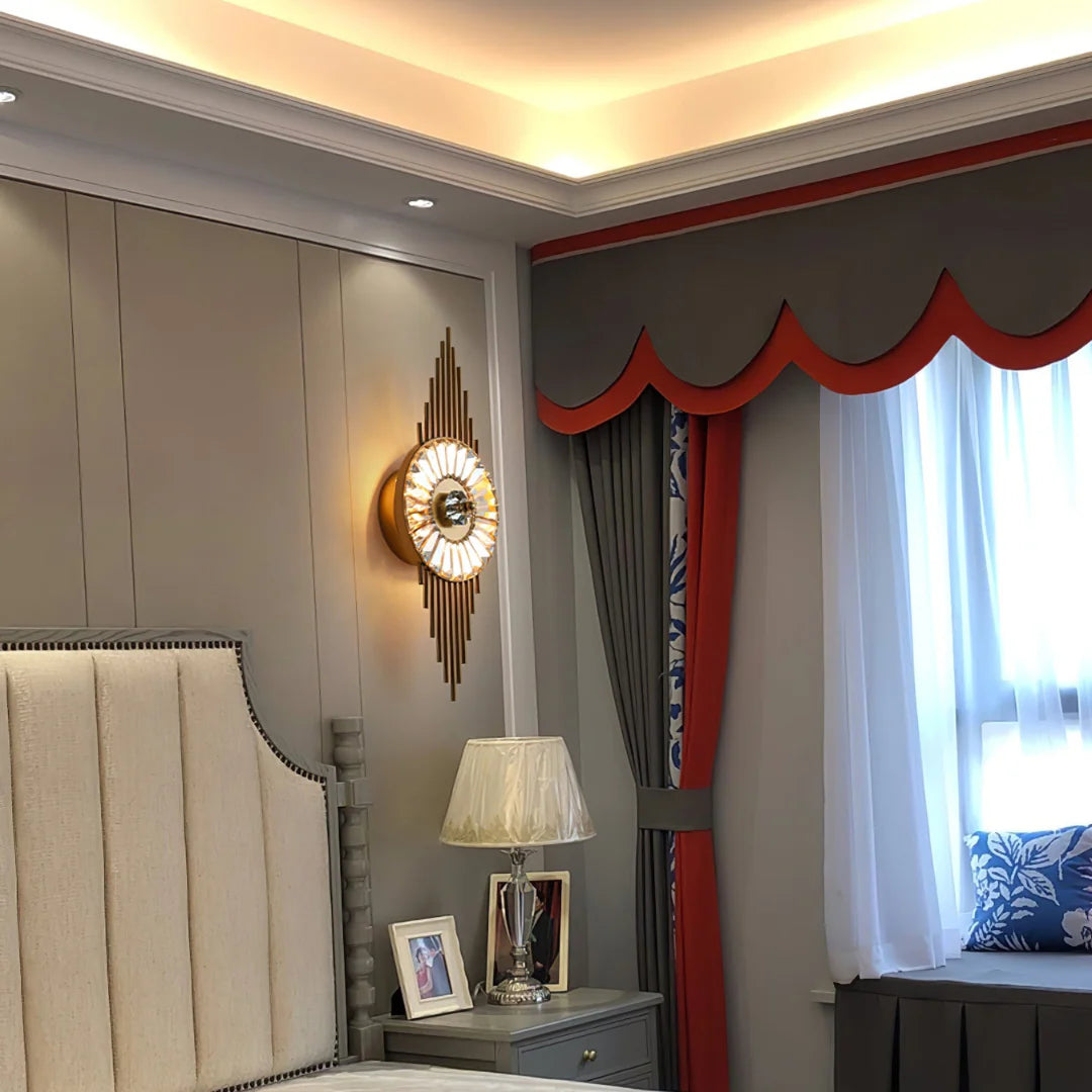 Crystal Gear Gold Wall Light - Nuvé