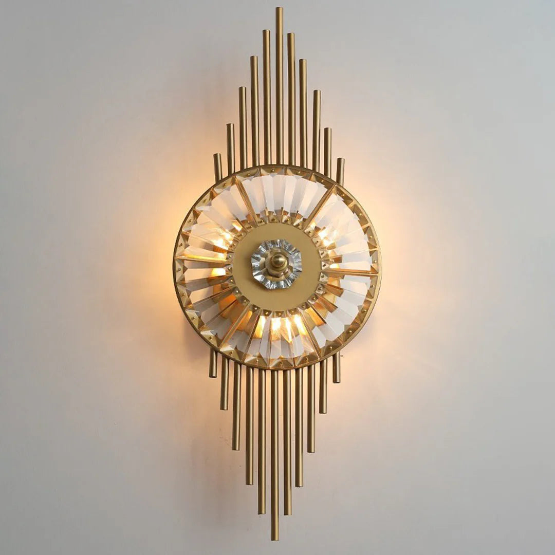 Crystal Gear Gold Wall Light - Nuvé