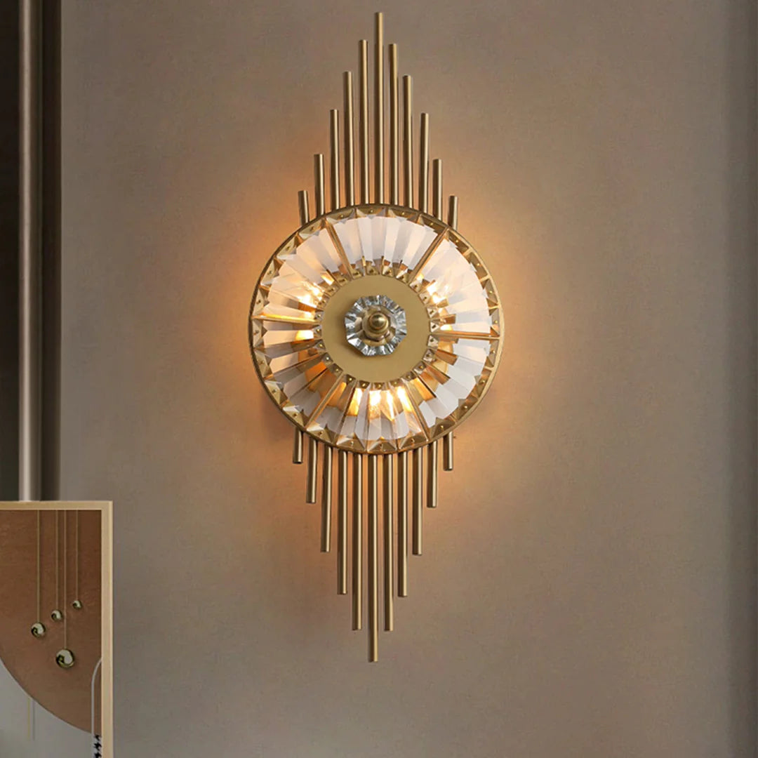 Crystal Gear Gold Wall Light - Nuvé