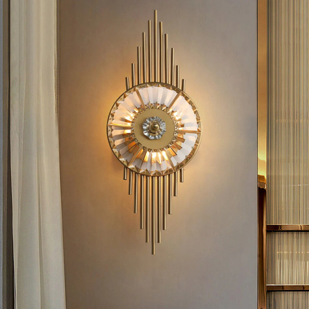 Crystal Gear Gold Wall Light - Nuvé