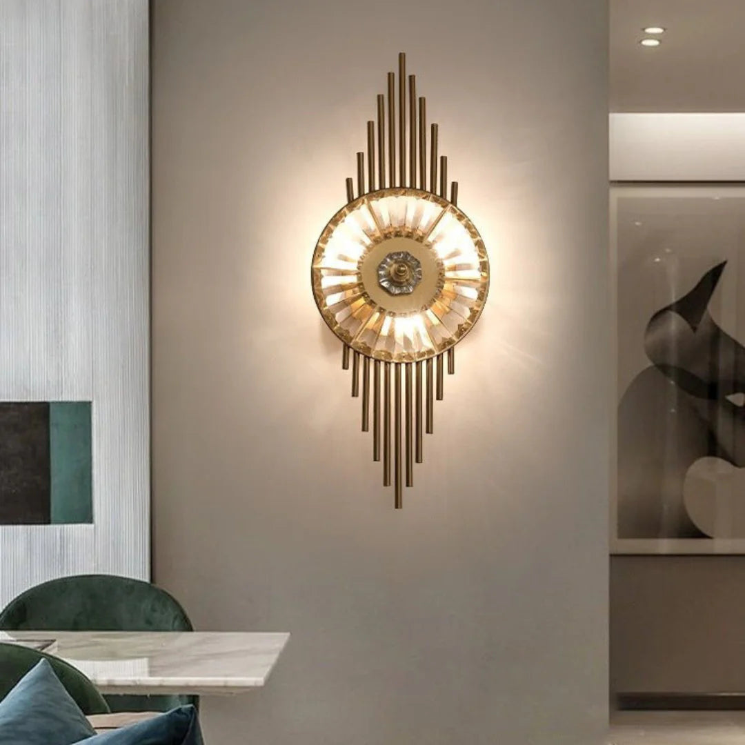 Crystal Gear Gold Wall Light - Nuvé