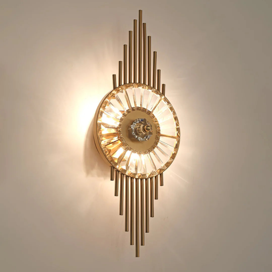 Crystal Gear Gold Wall Light - Nuvé