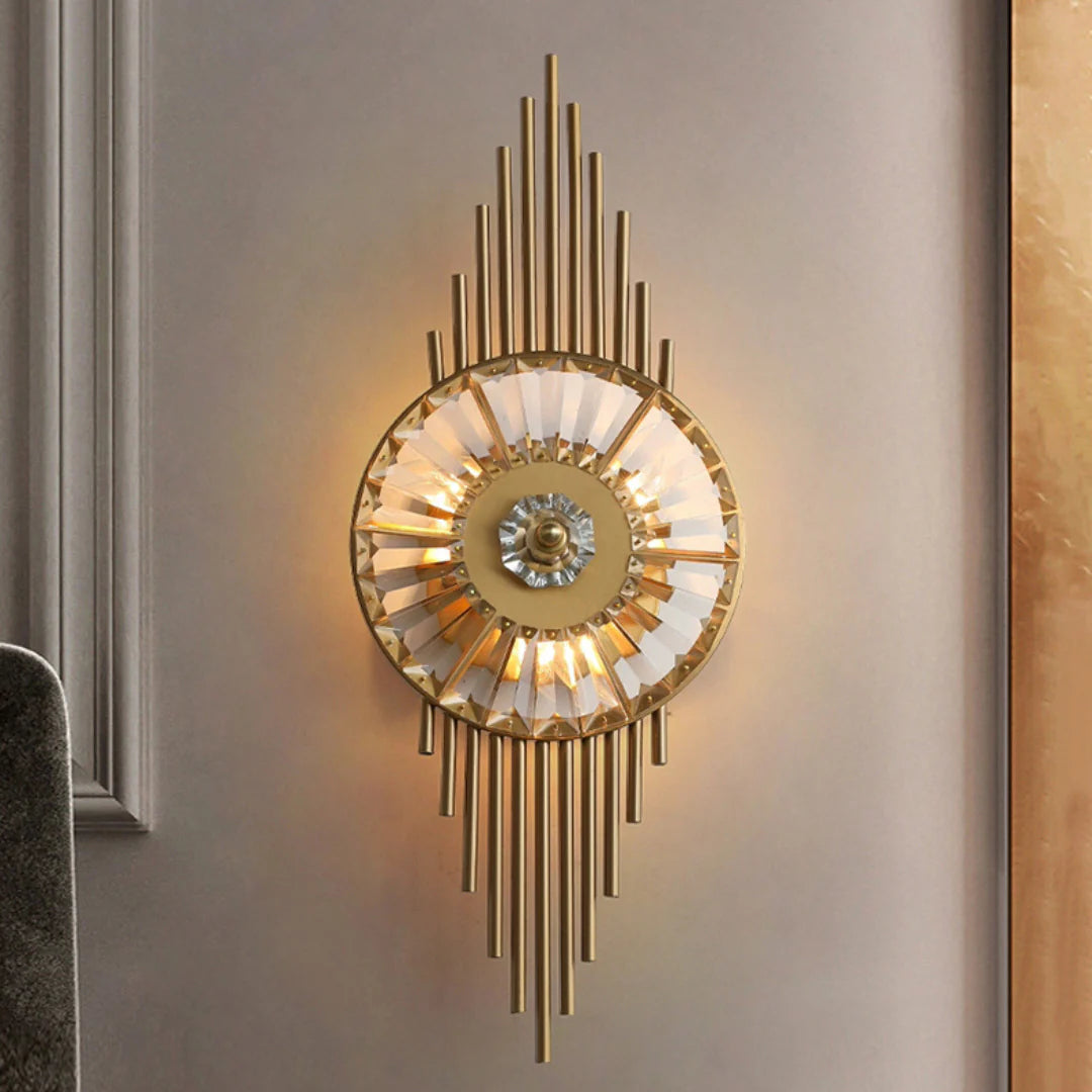 Crystal Gear Gold Wall Light - Nuvé