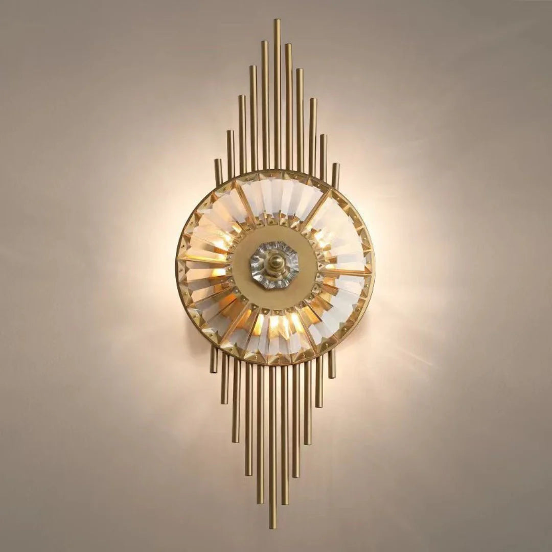 Crystal Gear Gold Wall Light - Nuvé